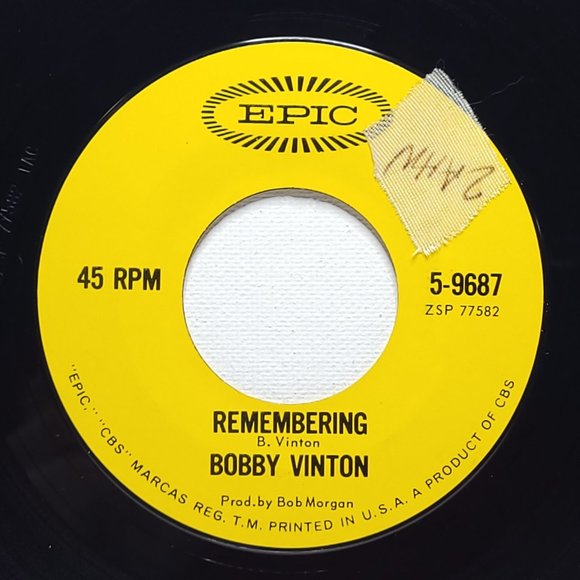Bobby Vinton 45 RPM Vinyl Record Tell Me Why / Remembering Epic VG/VG+ 1964 - Picture 4 of 4